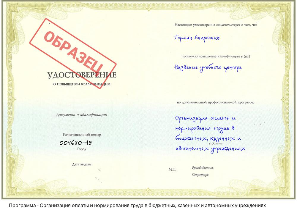Организация оплаты и нормирования труда в бюджетных, казенных и автономных учреждениях Владикавказ