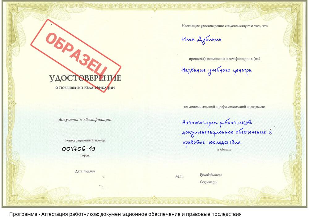 Аттестация работников: документационное обеспечение и правовые последствия Владикавказ