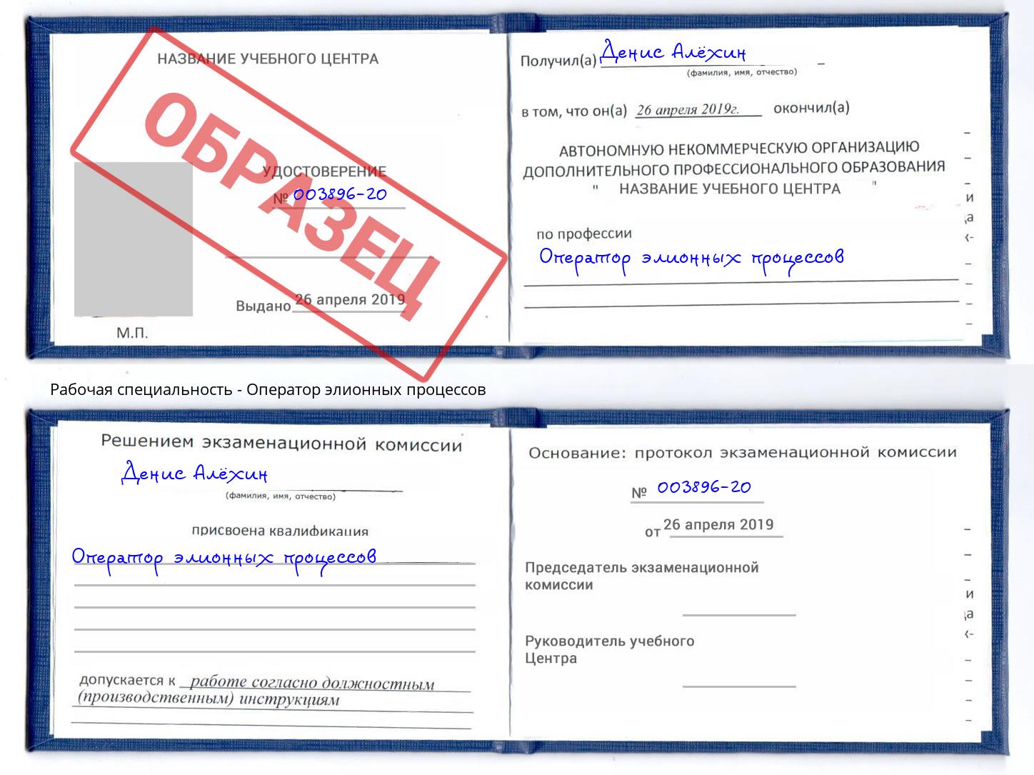 Оператор элионных процессов Владикавказ