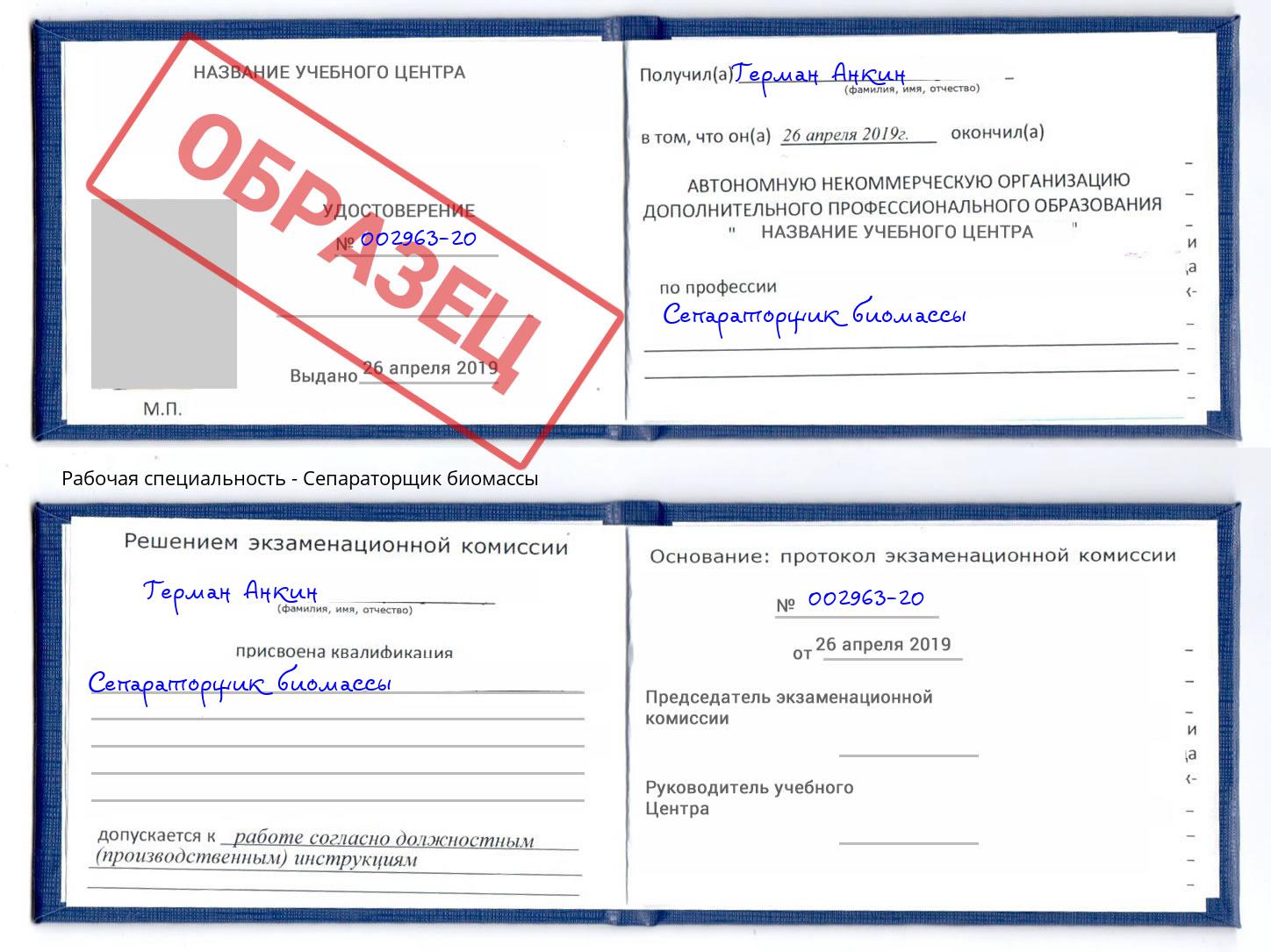 Сепараторщик биомассы Владикавказ