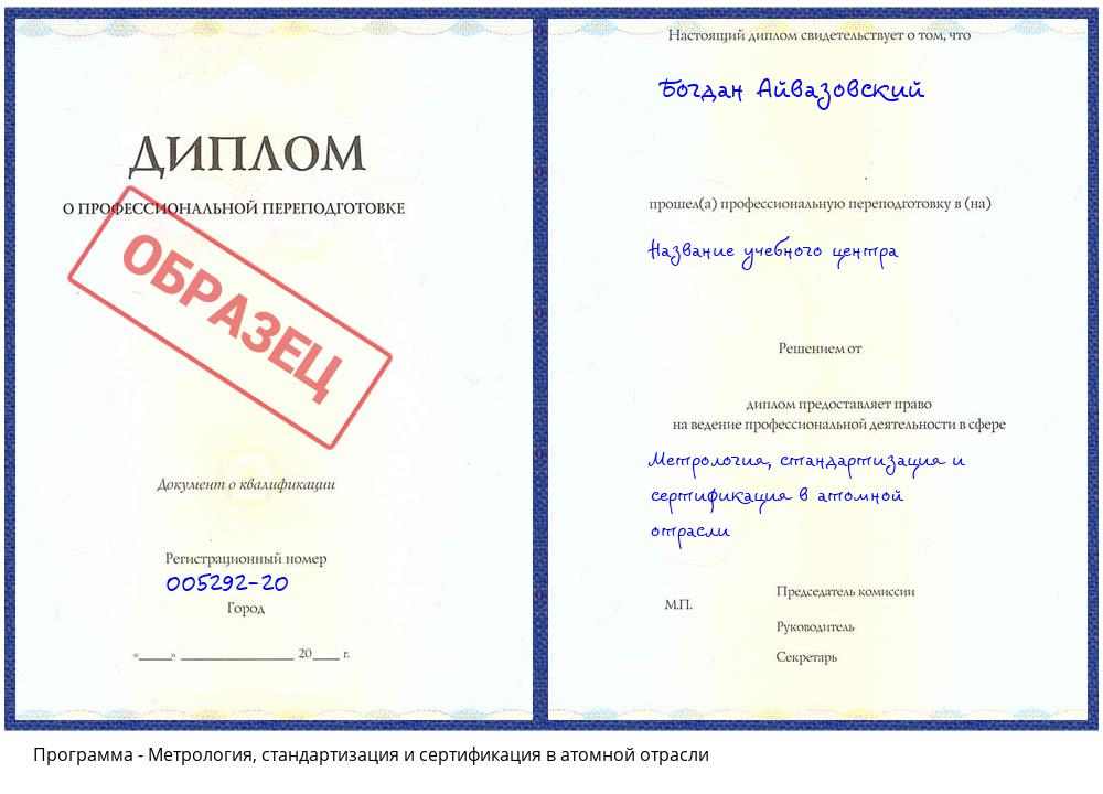 Метрология, стандартизация и сертификация в атомной отрасли Владикавказ