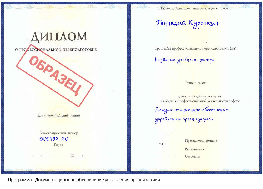 Документационное обеспечение управления организацией Владикавказ