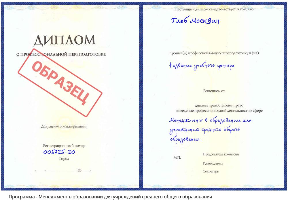 Менеджмент в образовании для учреждений среднего общего образования Владикавказ