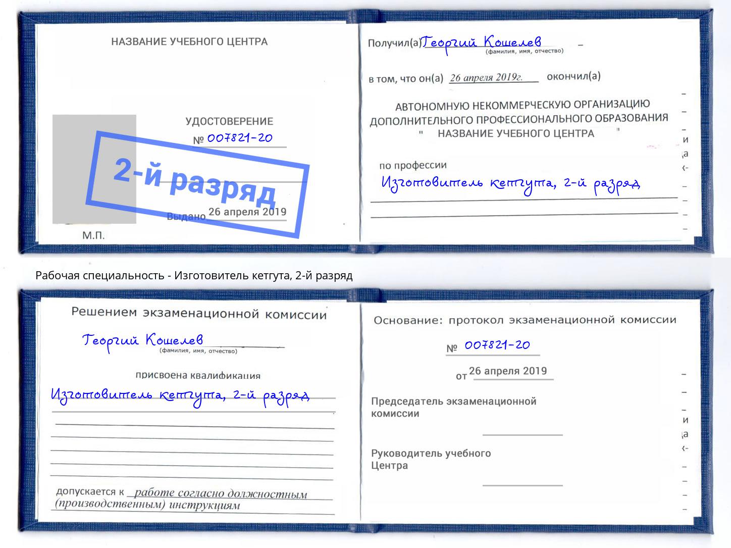 корочка 2-й разряд Изготовитель кетгута Владикавказ